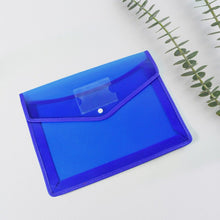 Transparent Document File Folder Multi - Color Button Closure File Bags (1 Pc / Mix Color) - justgrabit.in | Just Grab It