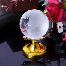 Crystal Globe / World Map 50 mm with Golden Stand (1 Pc) - justgrabit.in | Just Grab It