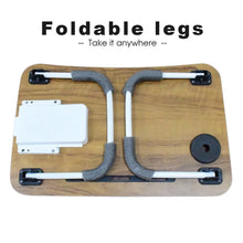 Multi - Purpose Laptop Desk for Study and Reading with Foldable, Cupholder & Drawer (1 Pc / Mix Plain Design / 58×38 Cm) - justgrabit.in | Just Grab It