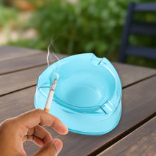 Heavy - Duty Transparent Plastic Ashtray with Triple Rest Slots (1 Pc) - justgrabit.in | Just Grab It