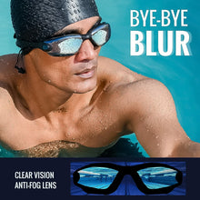 Knx Professional Anti - Fog UV Protection Swimming Goggles with Mirrored Lenses and Earplugs - Justgrabit Inc.