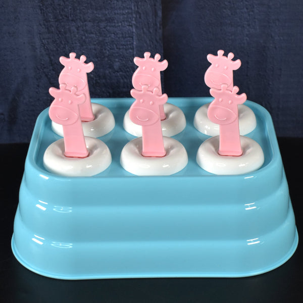 6 Cavity sicle Molds Plastic Giraffe shape Ice Moulds (1 Pc) - justgrabit.in | Just Grab It