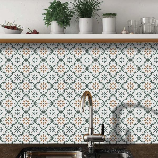Peel and Stick Floor Tiles Kitchen / Bathroom Backsplash Sticker Detachable Waterproof DIY Tile Stickers for Wall Decoration Tiles Home Decoration (8x8 Inch / 10 Pcs Set) - Justgrabit Inc.