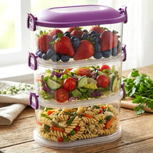 3 Layer Stackable Airtight Food Storage Container Set (1 Set) - justgrabit.in | Just Grab It
