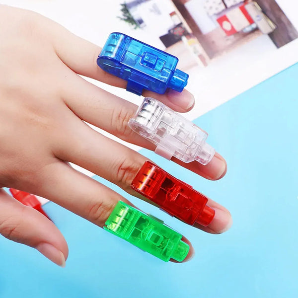 Light up Finger Tips, Clear Mini Rings, LED Glow Ring with Elastic Band (1 Pc) - justgrabit.in | Just Grab It