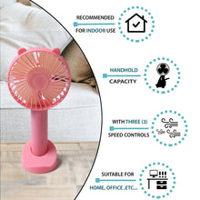Portable Classic Hand Fan 3 - Speed Table Fan for Office School Home Use - justgrabit.in | Just Grab It