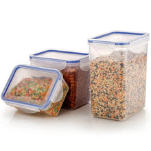 Rectangle Food Storage Containers: Airtight, Leak - Proof Lids (3 - Pack, Clear ABS) - Justgrabit Inc.