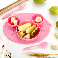 Silicon Micky Plate And 1 Spoon & 1 Fork Card Packing ( 1 Pc Product) - justgrabit.in | Just Grab It