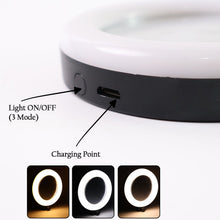Rechargeable LED Makeup Mirror with Ring Light (1 Pc) - justgrabit.in | Just Grab It