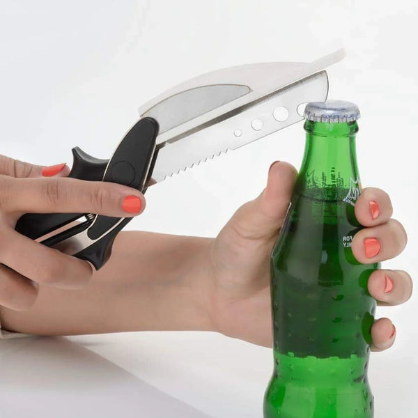 Stainless Steel 4 in 1 Clever Cutter, Black - justgrabit.in | Just Grab It
