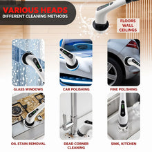 7 - in - 1 Electric Spin Scrubber Cleaning Brush with Extension Handle (1 Set) - Justgrabit Inc.