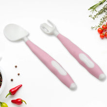 Silicone Bendable Kids Spoon & Fork Set – Toddler Self - Feeding Utensils (2 Pc Set) - Justgrabit Inc.