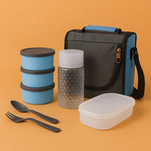 All - in - One Lunch Box with Fabric Bag for Office & School - justgrabit.in | Just Grab It