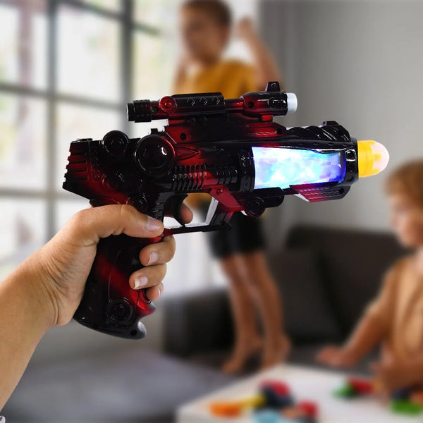 TTG LED Flashing Sound Laser Toy Gun – Battery Operated Space Gun with Lights & Music - Justgrabit Inc.