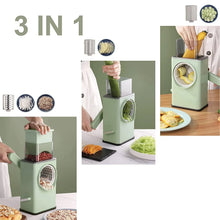 Vegetable Shredder Round Mandolin Slicer, Grater, Shredder Salad Maker - Large Feed Port - Suction Base - Cutter for Vegetable, Fruit, Cookie. - Justgrabit Inc.