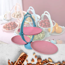 Foldable Fruit Plate Candy Dish | Multi Use Mirror Shape Dried Fruit Tray (1 Set) - justgrabit.in | Just Grab It