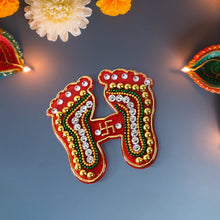 Decorative Laxmi Charan Paduka Sticker Set (Pack of 2 Pc) - justgrabit.in | Just Grab It