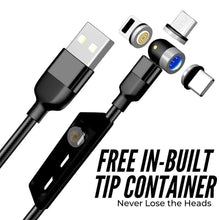 3 in 1 Magnetic USB Charging Cable | USB - c Android and Lightning with Extra Protecting Nylon| Strong Magnetic Cable with Full Rotation Support Fast Charging - Justgrabit Inc.