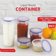 Plastic Liquid Round Airtight Food Storage Container with Leak Proof Locking Lid - Justgrabit Inc.