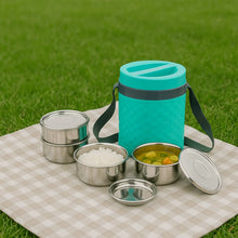 Double Wall Insulated Tiffin with Handle (1 Pc): Stackable, Hot Food Container - Justgrabit Inc.