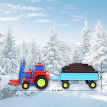 Plastic Tractor Toy Friction Powered Tractor with Bricks Trolley (1 Pc) - justgrabit.in | Just Grab It