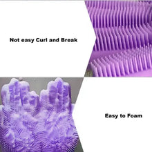 Dishwashing Gloves with Scrubber| Silicone Cleaning Reusable Scrub Gloves for Wash Dish Kitchen| Bathroom| Pet Grooming Wet and Dry Glove (1 Pair , 196Gm) - Justgrabit Inc.