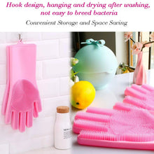 Dishwashing Gloves with Scrubber| Silicone Cleaning Reusable Scrub Gloves for Wash Dish Kitchen| Bathroom| Pet Grooming Wet and Dry Glove (1 Pair, 250 Gm) - Justgrabit Inc.