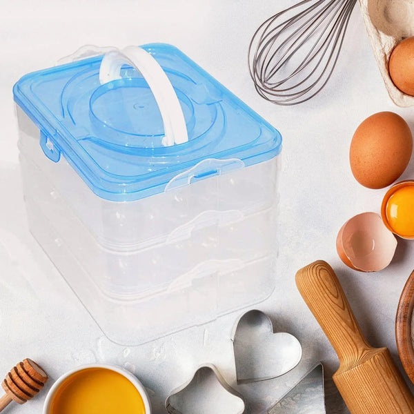3 - Layer Plastic Refrigerator Egg Storage Box (36 Grid) - Justgrabit Inc.
