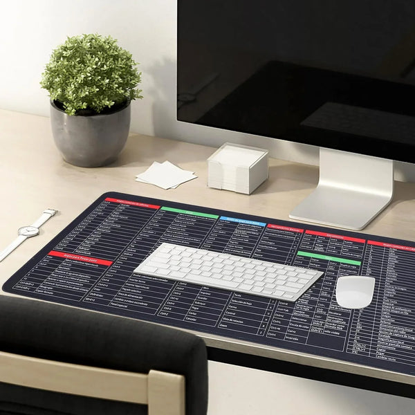 Mat of Shortcut Keyboard Mouse Pad Mat Mouse Pads for Desk Quick Key Super Large Anti - slip Keyboard Pad Desk Accessories Desktop Mouse Pad Office Oversized Big Mouse Pad Rubber (80—30 Cm) - justgrabit.in | Just Grab It