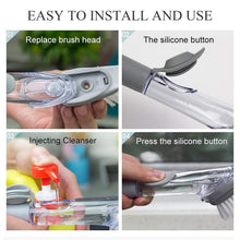 Multipurpose Dish Scrub Brush with Built - In Soap Dispenser (1 Pc) - justgrabit.in | Just Grab It