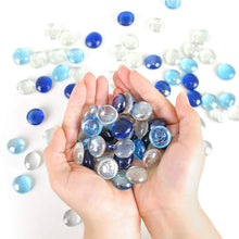 Glass Gem Stone, Flat Round Marbles Pebbles for Vase Fillers, Attractive pebbles for Aquarium Fish Tank. - Justgrabit Inc.