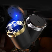 Portable Car Ashtray with Lid and Blue LED Light (1 Pc) - justgrabit.in | Just Grab It