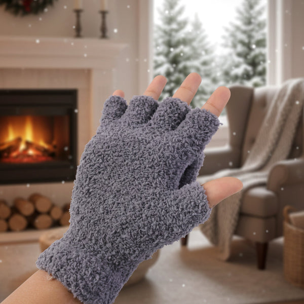 Winter Fingerless Gloves – Soft Warm Hand Gloves for Men & Women (1 Pair) - justgrabit.in | Just Grab It