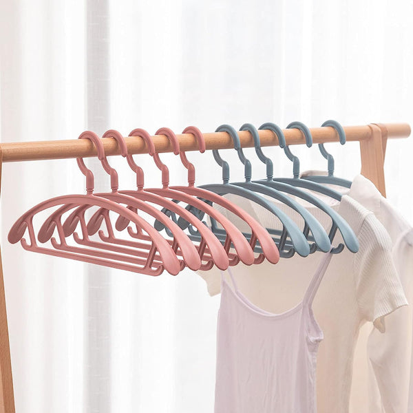 Plastic Clothes Hangers, Slim & Durable Space - Saving Hangers (10 Pack) - justgrabit.in | Just Grab It
