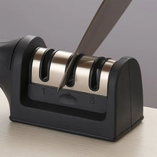 Manual Red & Black Knife Sharpener 3 Stage Sharpening Tool for Ceramic Knife and Steel Knives. - Justgrabit Inc.