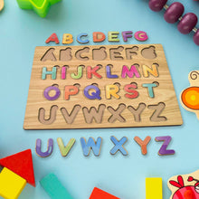 Wooden Puzzle Board ABC Letters Shapes Educational Learning Toys (1 Set) - justgrabit.in | Just Grab It