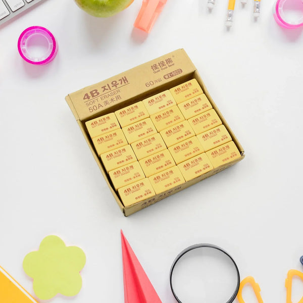 Pencil Eraser Professional 4B Drawing Eraser Art Soft Eraser for School Office (60 Pc Pack) - justgrabit.in | Just Grab It