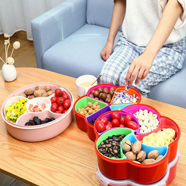 5Compartments Party Food Storage Snack Nuts Box - justgrabit.in | Just Grab It