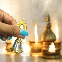 Brass and Steel Temple Ghanti (Pooja Bell) – Decorative Spiritual Accessory - Justgrabit Inc.