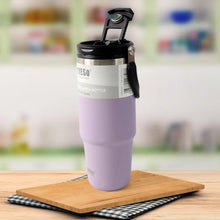 Stainless Steel Vacuum Insulated Coffee Cups Travel Mug With Straw, Tumbler (900 ML Approx / 1 Pc) - Justgrabit Inc.