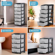 6 - Layer Heavy - Duty Plastic Drawer Organizer Cabinet with Stone Texture Drawers - justgrabit.in | Just Grab It