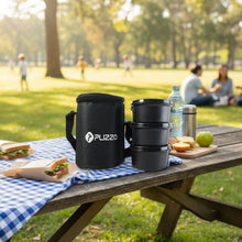 Insulated Stainless Steel Tiffin Lunch Box Set with Carry Bag (1 Set) - justgrabit.in | Just Grab It