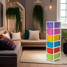 6 - Layer Multi - Colored Plastic Storage Drawer Cabinet - justgrabit.in | Just Grab It