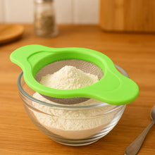 Supermom Stainless Steel Mesh Strainer with Dual Handle Plastic Frame (1 Pc) - justgrabit.in | Just Grab It