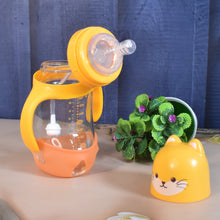 Glass Baby Feeding Bottle with Handles & Straw (300 ML / 1 Pc) - justgrabit.in | Just Grab It
