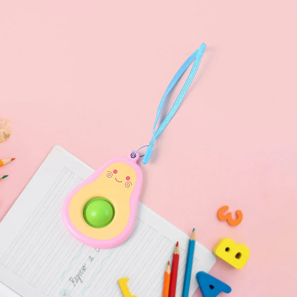 Cute Avocado - Shaped Mini Push Pop Keychain Toy with Strap (1 Pc) - Justgrabit Inc.
