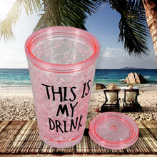 Plastic Creative Cold Drink Cup, Reusable Tea Coffee Tumbler with Lid and Straw, Double Wall Plastic Drinking Sport Bottle, Travel Tumbler - Justgrabit Inc.