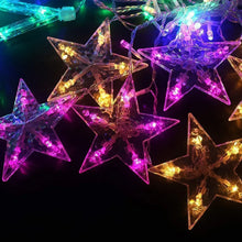 12 Stars LED Curtain String Lights with 8 Flashing Modes for Home Decoration, Diwali & Wedding LED Christmas Light Indoor and Outdoor Light ,Festival Decoration (Multicolor / With Box) - justgrabit.in | Just Grab It