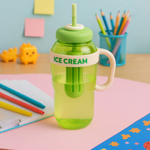 Approx 1300ML Large Capacity Cute Ice Cream Themed Water Bottle with Handle, Straw - justgrabit.in | Just Grab It