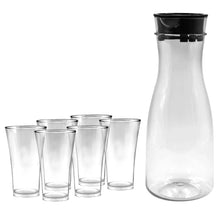 Transparent Unbreakable Water Juicy Jug and 6 Pcs. Glass Combo Set for Dining Table Office Restaurant Pitcher - Justgrabit Inc.
